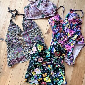 Women’s Swim Bundle – 3 Tankini Tops + 1 One-Piece – Size M – Vacation Ready